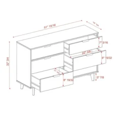 Mid-Century Modern Groove Wood 6 Drawer Dresser - Saracina Home -Furni Style Shop GUEST 00517b78 51c3 4bd6 b25d 1b4df6d40b7d
