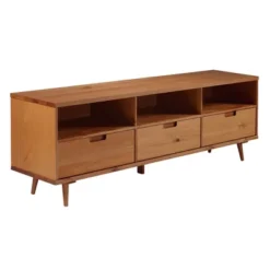 Cara 3 Drawer Mid-Century Modern 3 Drawer TV Stand For TVs Up To 80" - Saracina Home -Furni Style Shop GUEST 03065cb2 d563 4f37 956c bc1c12b2c653