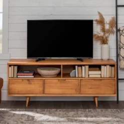 Cara Mid-Century Modern 3 Drawer TV Stand For TVs Up To 65" - Saracina Home 32 Cara Mid-Century Modern 3 Drawer TV Stand For TVs Up To 65" - Saracina Home -Furni Style Shop GUEST 0382d846 581a 4903 9ef0 400ed4eadf41
