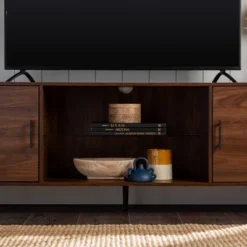 2 Door Mid-Century Modern Wood Storage TV Stand For TVs Up To 80" - Saracina Home 25 2 Door Mid-Century Modern Wood Storage TV Stand For TVs Up To 80" - Saracina Home -Furni Style Shop GUEST 0c083b88 b4b8 4267 89b0 b99f64195a36