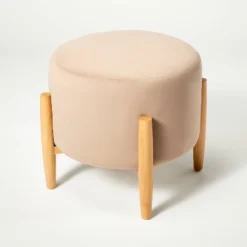 Elroy Round Velvet Ottoman With Wooden Legs - Threshold™ Designed With Studio McGee 12 Elroy Round Velvet Ottoman With Wooden Legs - Threshold™ Designed With Studio McGee -Furni Style Shop GUEST 13e14aa9 b8ef 4504 a404 2a753759c130