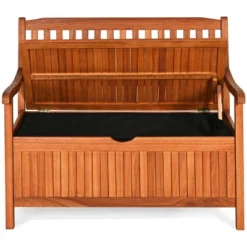 Costway 42'' Storage Bench Deck Box Solid Wood Seating Container Tools Toys W/Backrest -Furni Style Shop GUEST 166e6e3d fc9e 4cc0 b96e 26a0613eeb9b