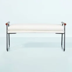 Cushioned Metal & Wood Bench - Cream/Black - Hearth & Hand™ With Magnolia -Furni Style Shop GUEST 16b04c80 bfd3 4f02 ad3a 2ae7dc234022