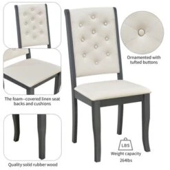 6 PCS Retro Dining Set With Unique-designed Table And Upholstered Chair-ModernLuxe -Furni Style Shop GUEST 18007a98 7761 4a30 a9ee 913421e58038