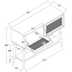 Wood & Cane Console Table With Pull-Down Drawers - Hearth & Hand™ With Magnolia -Furni Style Shop GUEST 1b81a3a0 42a0 432a 9648 58b763486f6c