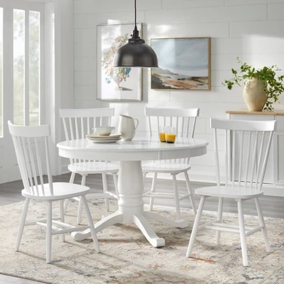 5pc Kale Pedestal Dining Set - White - Buylateral 3 5pc Kale Pedestal Dining Set - White - Buylateral