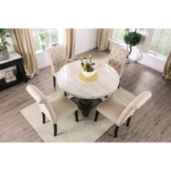 Buckley Round Dining Table White/Black - HOMES: Inside + Out -Furni Style Shop GUEST 1eaec16e a22c 4046 aa25 778fad2ef351