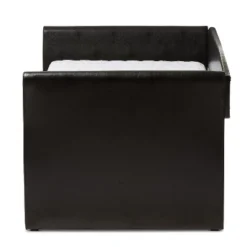 Twin Camino Modern And Contemporary Faux Leather Upholstered Daybed With Guest Trundle Bed - Baxton Studio -Furni Style Shop GUEST 1f7e36e0 84ba 4e2f 89a2 174518db1999