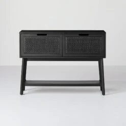 Wood & Cane Console Table With Pull-Down Drawers - Hearth & Hand™ With Magnolia -Furni Style Shop GUEST 20528750 0c48 4495 9988 dee7756ece00
