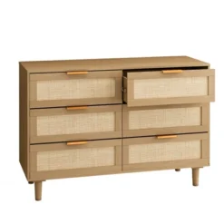43.31" 6-Drawer Rattan Dresser For Living Room And Bedroom - ModernLuxe -Furni Style Shop GUEST 209cebfb e5e8 43b1 a04f a4486b5e1ac7