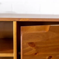 Solid Wood Mid-Century Modern TV Stand For TVs Up To 65" - Saracina Home -Furni Style Shop GUEST 24388e01 9630 463f 8a30 f252940cc164