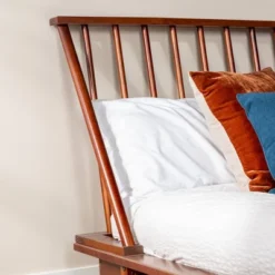 Boho Solid Wood Spindle Platform Bed - Saracina Home -Furni Style Shop GUEST 25c48dee c55c 4d11 acb3 98c5359f0380