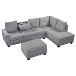 108" Reversible L-Shape Sectional Sofa Couch With Storage Ottoman-ModernLuxe -Furni Style Shop GUEST 261f9c97 8361 42af a0f8 f1341f4386d7