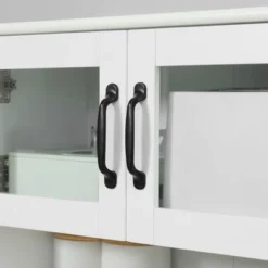 HOMCOM Freestanding Kitchen Pantry, 4-Door Buffet Cabinet With Hutch, Coffee Bar With Adjustable Shelves, 63.5 Inches, White -Furni Style Shop GUEST 280f6d6f 7549 46dc 9872 58e221f9506c