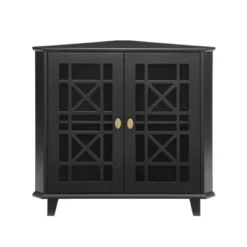 2 Door Corner Accent Cabinet With Fretwork Doors - Saracina Home 17 2 Door Corner Accent Cabinet With Fretwork Doors - Saracina Home -Furni Style Shop GUEST 28fe5556 fd13 4741 9522 8e0abe2af5bd