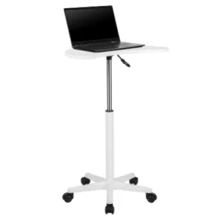 Emma And Oliver Sit To Stand Mobile Laptop Computer Desk - Portable Rolling Standing Desk -Furni Style Shop GUEST 2982e1f2 d3a4 437b b56b 1b88bbd5e293