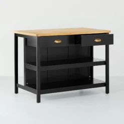 Wood Kitchen Island Table With Storage Black/Natural - Hearth & Hand™ With Magnolia -Furni Style Shop GUEST 2ba3ead7 b5df 4db4 b48a 075519e1db85