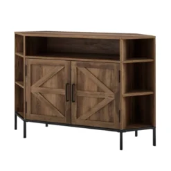 Atticus Modern Farmhouse 2 Door Corner TV Stand For TVs Up To 55" Rustic Oak - Saracina Home -Furni Style Shop GUEST 300a699d 8a74 4a70 bb6f e5e5e7c1c7a7