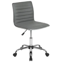 Emma And Oliver Low Back Designer Armless Ribbed Swivel Task Office Chair -Furni Style Shop GUEST 34b755b6 b6f9 4005 adb2 3a20d34ebc77