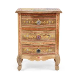 Ailey Handcrafted Boho Mango Wood 3 Drawer Nightstand Natural - Christopher Knight Home 15 Ailey Handcrafted Boho Mango Wood 3 Drawer Nightstand Natural - Christopher Knight Home -Furni Style Shop GUEST 3924a78e 3952 49db 866c 6794bccc9300