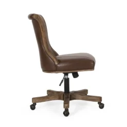 Coulee Contemporary Upholstered Roll Back Swivel Office Chair Dark Brown/Natural - Christopher Knight Home 17 Coulee Contemporary Upholstered Roll Back Swivel Office Chair Dark Brown/Natural - Christopher Knight Home -Furni Style Shop GUEST 3bfb8dc1 9bd2 4530 a813 0a3e59ca7a35