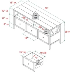 Farmhouse 3 Drawer Wood TV Stand For TVs Up To 65" - Saracina Home 26 Farmhouse 3 Drawer Wood TV Stand For TVs Up To 65" - Saracina Home -Furni Style Shop GUEST 40d5f612 f4e7 48b3 8586 affcd4996633