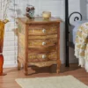 Ailey Handcrafted Boho Mango Wood 3 Drawer Nightstand Natural - Christopher Knight Home -Furni Style Shop GUEST 422ac8f6 7c61 4130 8edd 30651546f2d5