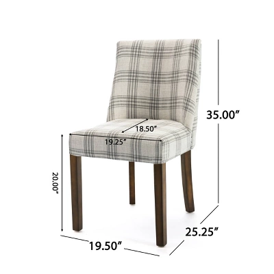 2pk Harman Contemporary Upholstered Plaid Dining Chairs Gray/Light Beige/Brown - Christopher Knight Home 12 2pk Harman Contemporary Upholstered Plaid Dining Chairs Gray/Light Beige/Brown - Christopher Knight Home - Image 10