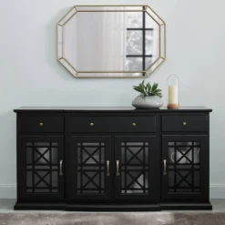 Selma Transitional 3 Tiered Ornate Fretwork Door Sideboard - Saracina Home -Furni Style Shop GUEST 4519c326 0c14 46d5 9b96 b5972325bc64