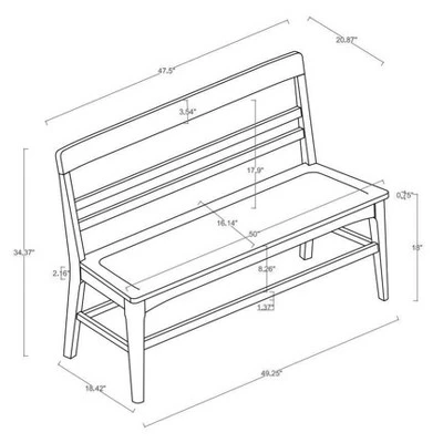 Wood Ladder Back Bench - Hearth & Hand™ With Magnolia 8 Wood Ladder Back Bench - Hearth & Hand™ With Magnolia - Image 6