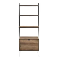 72" Open Shelf And Closed Storage Cabinet Ladder Bookcase - Saracina Home -Furni Style Shop GUEST 48b42602 a941 4f60 80c3 bd3ce1969bfa
