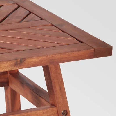 Slatted Chevron Acacia Wood Patio Side Table - Saracina Home 5 Slatted Chevron Acacia Wood Patio Side Table - Saracina Home - Image 4