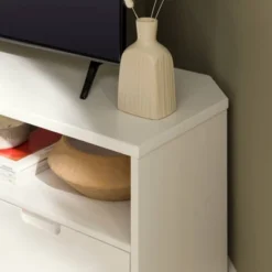 Cara Mid-Century Modern 3 Drawer Corner TV Stand For TVs Up To 58" - Saracina Home -Furni Style Shop GUEST 4d460d9d e580 44a2 a814 3c51012cc883