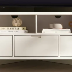 Cara Mid-Century Modern 3 Drawer Corner TV Stand For TVs Up To 58" - Saracina Home -Furni Style Shop GUEST 4fd87e73 4820 481c 992e dd4b9bda1b48