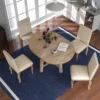 5 PCS Round Wood Extendable Dining Table Set With 4 Upholstered Dining Chairs-ModernLuxe -Furni Style Shop GUEST 50344921 a20e 458b 96dc 704135e00643