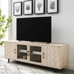 Vik Modern Boho 4 Door Herringbone TV Stand For TVs Up To 80" - Saracina Home 16 Vik Modern Boho 4 Door Herringbone TV Stand For TVs Up To 80" - Saracina Home -Furni Style Shop GUEST 530194cb a341 4baf 923d 18f7438961b6