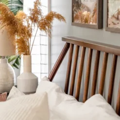 Boho Solid Wood Spindle Platform Bed - Saracina Home -Furni Style Shop GUEST 56d06391 618a 4987 81f4 c67d43671300