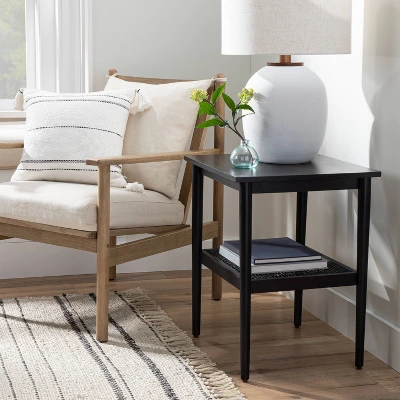 Wood & Cane Square Accent Side Table - Hearth & Hand™ With Magnolia 3 Wood & Cane Square Accent Side Table - Hearth & Hand™ With Magnolia