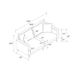 Maryan Pillowback Wood Stretcher Sofa Gray Linen - Room & Joy -Furni Style Shop GUEST 5c828eec 5214 445f 81b7 f8b507332f9e