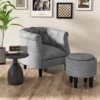 Costway Modern Accent Chair With Ottoman Armchair Barrel Sofa Chair With Footrest Grey -Furni Style Shop GUEST 5d94ef8f bb9c 4640 84d8 b5ab23862a89