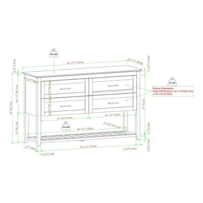 Transitional 4 Drawer Buffet - Saracina Home 11 Transitional 4 Drawer Buffet - Saracina Home - Image 9