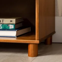 Set Of 2 Katie Transitional Tray Top 1 Drawer Solid Wood Nightstands Caramel - Saracina Home -Furni Style Shop GUEST 5f31facb f1d6 47eb 8183 c3bd65f1f462