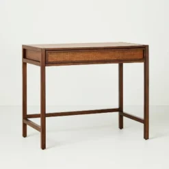 Wood & Cane Transitional Writing Desk - Hearth & Hand™ With Magnolia -Furni Style Shop GUEST 6142daf1 834b 4774 b827 a5250acebc04