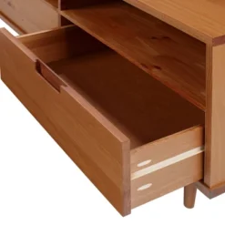 Cara 3 Drawer Mid-Century Modern 3 Drawer TV Stand For TVs Up To 80" - Saracina Home -Furni Style Shop GUEST 662f7e9b be57 410f af45 916eec0005e7