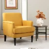Tangkula Set Of 2 Modern Accent Chair Upholstered Sofa Chair W/ Rubber Wood Legs Yellow 1 Tangkula Set Of 2 Modern Accent Chair Upholstered Sofa Chair W/ Rubber Wood Legs Yellow -Furni Style Shop GUEST 6a5ed62b f16f 41cc b3a2 79aabc223b86