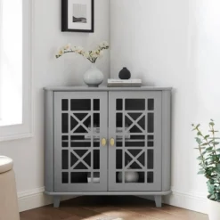 2 Door Corner Accent Cabinet With Fretwork Doors - Saracina Home 25 2 Door Corner Accent Cabinet With Fretwork Doors - Saracina Home -Furni Style Shop GUEST 6aa69f84 0413 43ec 85f0 32657f3b8c98