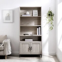 64.12" Orin Modern 2 Door Bookshelf Hutch - Saracina Home -Furni Style Shop GUEST 6bbf8b53 b1e5 4523 ac25 0e108c0d9b7f