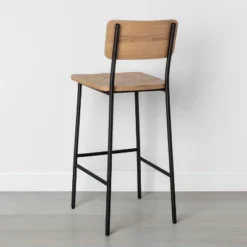 Wood & Steel Bar Stool - Natural/Black - Hearth & Hand™ With Magnolia -Furni Style Shop GUEST 6eaa47a6 9822 41a0 a64f 3de14d1eaffd