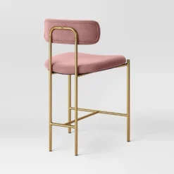 Orion Luxe Backed Counter Height Barstool With Brass Legs Blush Velvet - Threshold™ -Furni Style Shop GUEST 6fae67b2 b02e 4960 846e d794af26c1cf