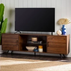 2 Door Mid-Century Modern Wood Storage TV Stand For TVs Up To 80" - Saracina Home 35 2 Door Mid-Century Modern Wood Storage TV Stand For TVs Up To 80" - Saracina Home -Furni Style Shop GUEST 731fc50a 2639 4fe3 90be a972112a62a2